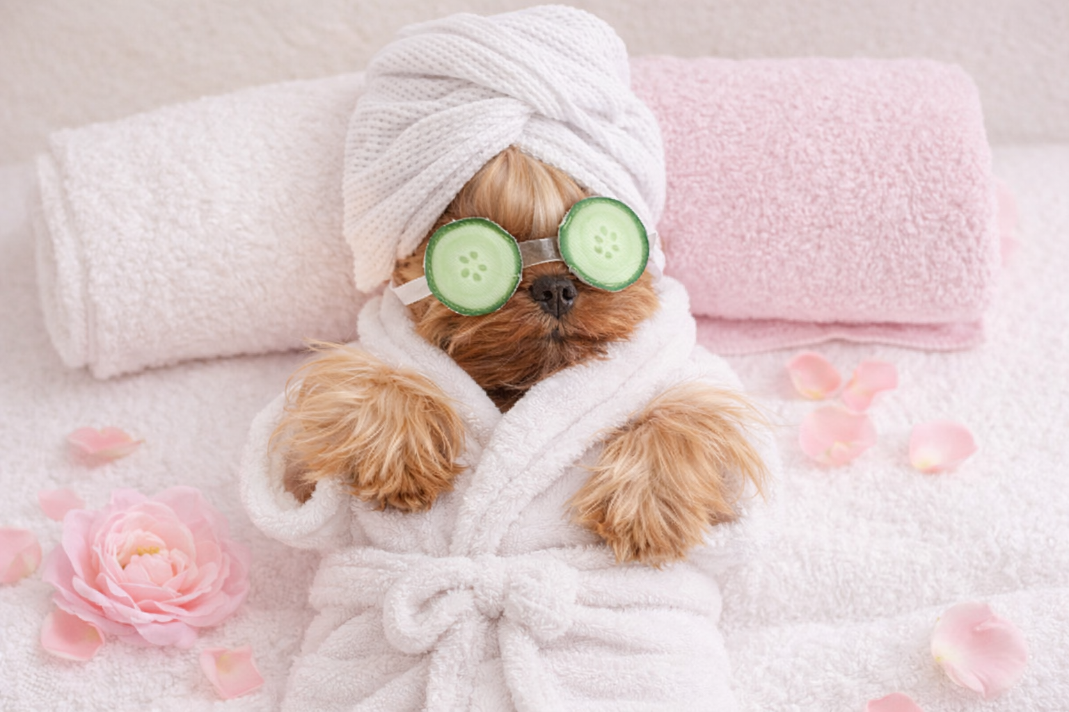 Small dog grooming portrait
